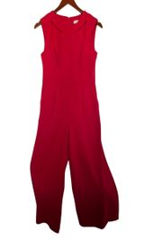 Red Sleeveless Cut Out Jumpsuit Size 8 Wide Leg Elegant Formal Chic Photo 0