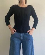 Josephine Chaus Black Silk Knit Top  Photo 0