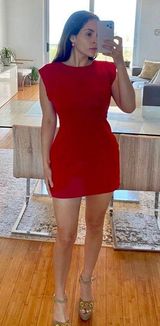 Everly Red Mini Dress Photo 0