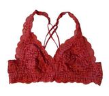 Victoria Secret | Coral Lace Bralette Size Medium Strappy Back Adjustable Straps Photo 0