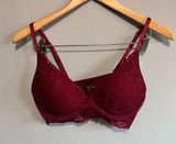 PINK Lace Push-up Bralette | Size: M | Red Photo 0