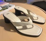 ZARA White Heel Sandals Photo 0