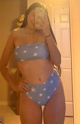 SheIn Star Print Bandeau High Waist Bikini Swimsuit Photo 0