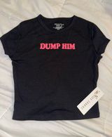 Orange Kiss DUMP HIM Baby Tee Photo 0
