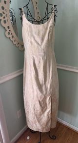 Vtg All That Jazz Dress 9/10 Brocade Floral Sleeveless 90s Boho Grunge Cream Photo 0