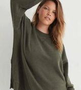 Aerie moss green oversized crewneck sweater size large Photo 0