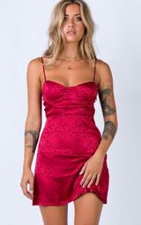 Princess Polly Diva Mini Dress In Deep Red Photo 0
