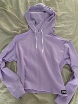 PINK Cold Shoulder Cropped Hoodie Photo 0