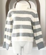 NEW Calvin Klein Jeans Wool-Blend Turtleneck Sweater Cream/Grey Size L EXCELLENT Photo 0