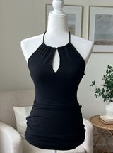White Fox Boutique Keyhole Black Bodycon Mini Dress Size Medium Photo 0