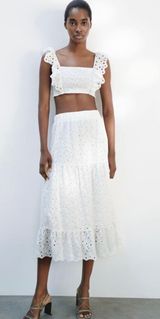 ZARA White Eyelet Top Photo 0
