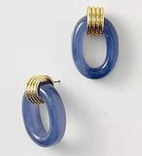 Blue Hoop Earrings Photo 0