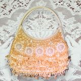 Loft Ann Taylor  Gold Sequin Small Beaded Purse Inside Zipper Snap Close Photo 0