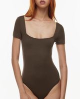 Aritzia Babaton Rich Mocha Brown contour square neck bodysuit Photo 0