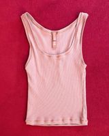 pink/brown cotton rib tank size M Photo 0