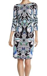 Chico's  Size 2 Paisley Print Dress 3/4 Sleeve NWT Large Photo 0