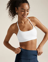 BEYOND YOGA Spacedye Slim Racerback Sports Bra in Cloud White Size X-Small Photo 0