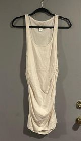 L*Space Wildwood Mini Tank Dress Cream  Sleeveless Ruched Cotton S Photo 0