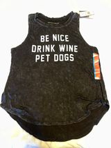 Large “Be Nice Drink Wine Pet Dogs” Graphic Tank Top  Photo 0