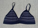 UO Out From Under  Stripe Navy Blue Seamless Bralette Sz M Photo 0