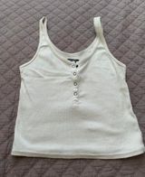 Wild Fable White Button Up Tank Photo 0