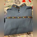 Vintage Arctic Adventure Textured Quarter Zip Sweatshirt Blue Size XL Photo 0