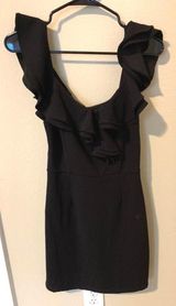 Lulus Black Ruffle Dress Photo 0