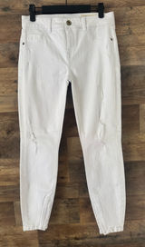 NWOT Pistola Distressed Skinny White Jeans with Ankle Zippers Photo 0