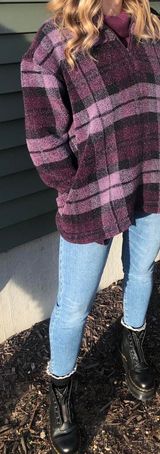 Oversized Teddy Quarter zip Purple Size L Photo 0