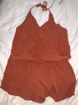 Loft Burnt Orange Beach Romper Photo 0