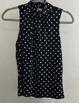 Bleeker & McDougal black with white polka dot blouse, medium Photo 0