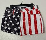 NWOT AMERICAN FLAG DENIM SHORTS Photo 0