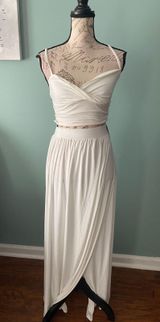 White Two Piece Crop Top Dress Size XS Photo 0