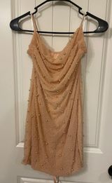 Oh Polly Sand Beaded Dress Photo 0