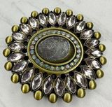 Rhinestone Studded Flower Belt Buckle Photo 0