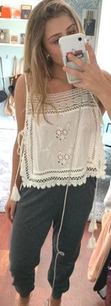 Free People White Tank With Side Ties Photo 0