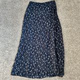 Norton Mcnaughton 🦋  Vintage Black Grey Floral Maxi Skirt 90s Medium Leg Slit Photo 0