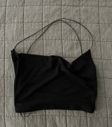 White Fox Crop Top Black Photo 0
