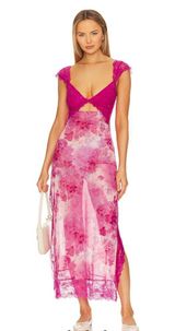Free People Suddenly Fine Maxi Slip Dress in Rosey Photo 0