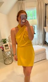 Halston Heritage Sleeveless Crossover Halter Sheath Dress Photo 0