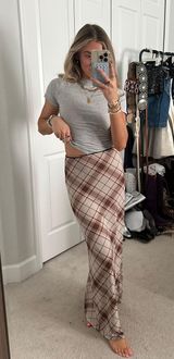 Plaid Maxi Skirt Photo 0