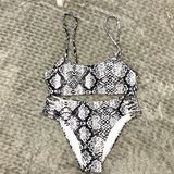 Snake Print Black and White Bikini Size Medium Photo 0