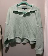 Ocean Drive Teal Collared Crop Top Photo 0
