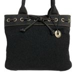 THE SAK Tote Bag Small Black Nylon Polyester Knit Open Top Double straps Photo 0