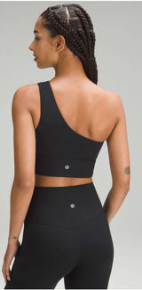 Lululemon Align Asymmetrical Bra Black Light Support Size 14 C/D Cup Nulu Photo 0