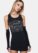 Juicy Couture NWT Y2K Ruched Rhinestone Bling Dress in Licorice Size Small Photo 0