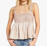 Tularosa Tan Crochet Tank Top Photo 0