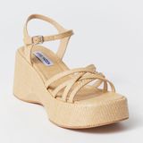 Steve Madden Crazy 30 Straw Woven Women's Tan Platform Sandals Photo 0