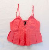 Forever 21 Coral Pleated Tank Top Photo 0