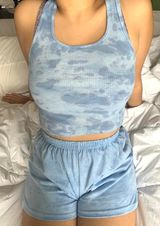 Custom Made Blue Tie Dye Matching Set Photo 0